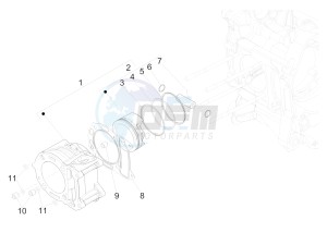 GTS 300 SUPER HPE-TECH 4T 4V IE ABS E4 (EMEA) drawing Cylinder-piston-wrist pin unit