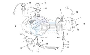 Scarabeo 50 2t (eng. Minarelli) drawing Oil and fuel tank