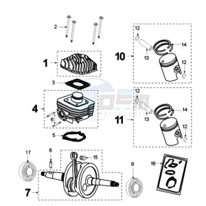 FIGHT RW3A drawing CRANKSHAFT AND CYLINDER IAE