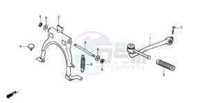 SH50D SCOOPY drawing MAIN STAND/ KICK STARTER ARM