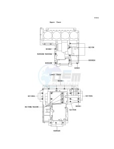 ZX 1100 E [GPZ 1100] (E1-E3) [GPZ 1100] drawing CRANKCASE BOLT PATTERN