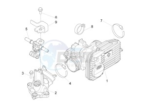 GTV 300 4T 4V ie drawing Throttle body - Injector - Union pipe