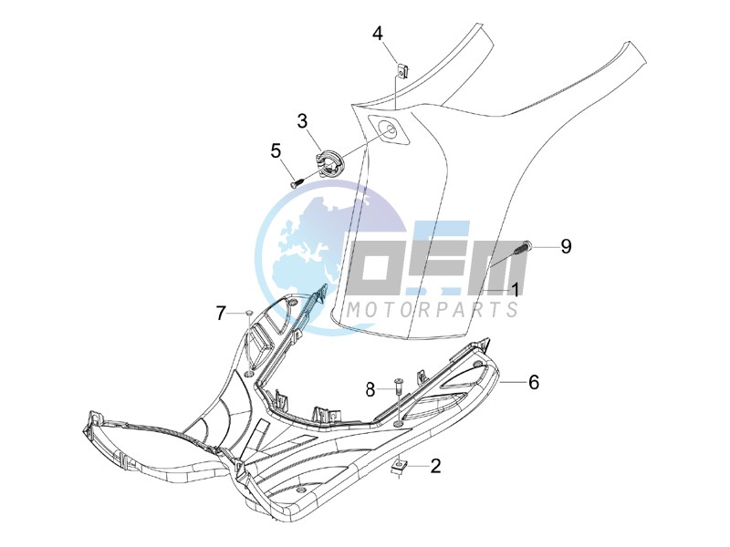 Central cover - Footrests