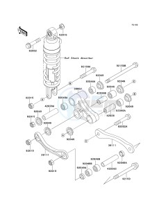 ZX 1100 E [GPZ 1100] (E1-E3) [GPZ 1100] drawing REAR SUSPENSION