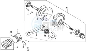 MEGALO 125 E2 drawing PISTON / CRANKSHAFT