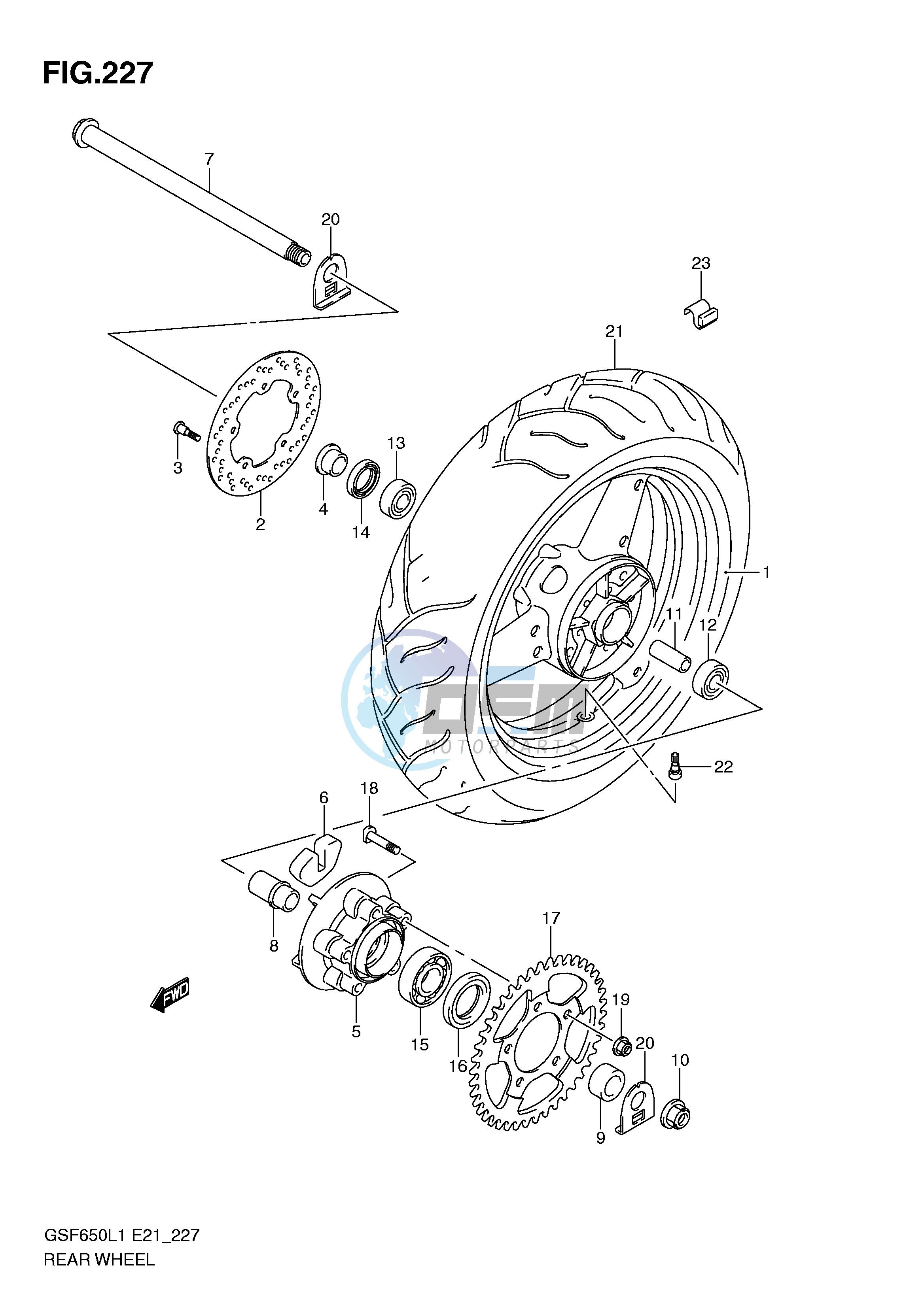 REAR WHEEL (GSF650SL1 E21)