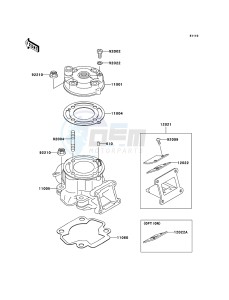 KX65 KX65A6F EU drawing Cylinder Head/Cylinder