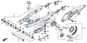 XL700VA9 France - (F / ABS CMF) drawing SWINGARM