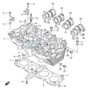 GSX600F (E2) Katana drawing CYLINDER HEAD