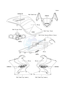 ZX 1200 C [NINJA ZZR 1200] (C1-C4) [NINJA ZZR 1200] drawing DECALS-- BLUE- --- CN- --- C2- -