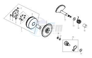 JET EURO X 50 25KMH drawing DRIVE PULLEY - GEARED SHAFT