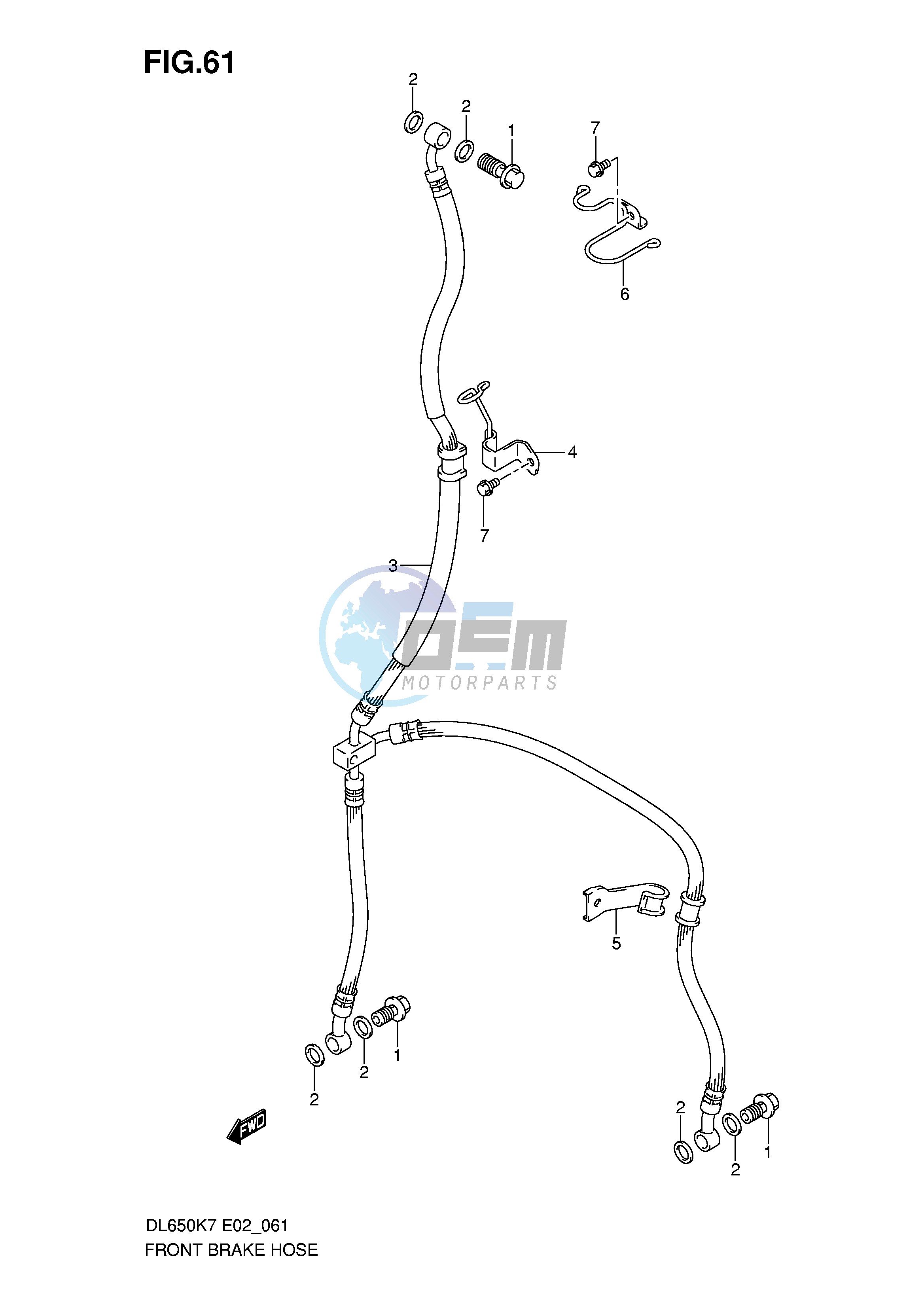 FRONT BRAKE HOSE (DL650K7 K8 K9 L0 UEL0)