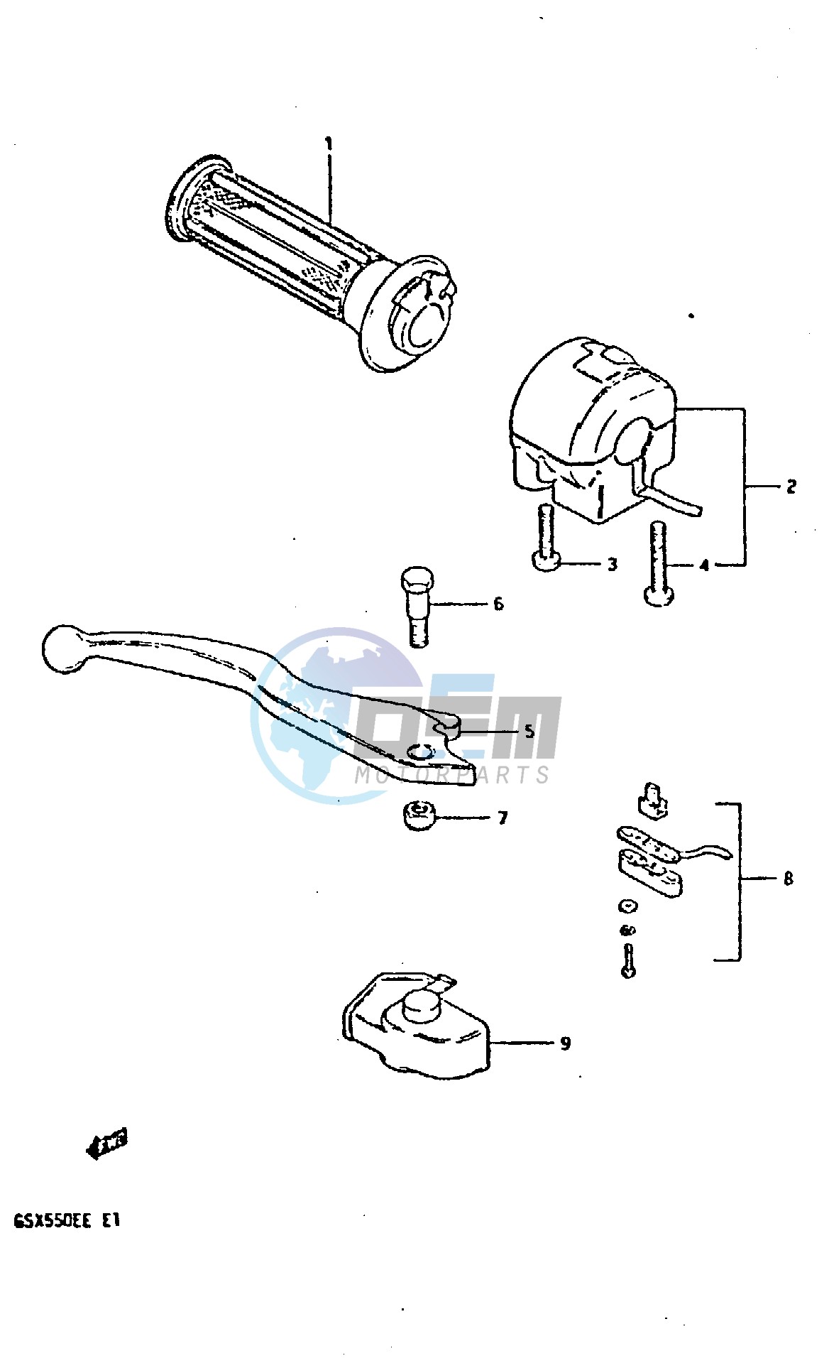 RIGHT HANDLE SWITCH (GSX550ESD ESE EFE)