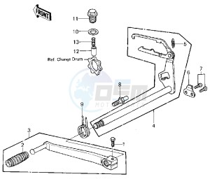 KZ 440 D [LTD BELT] (D1) [LTD BELT] drawing GEAR CHANGE MECHANISM -- 80 D1- -