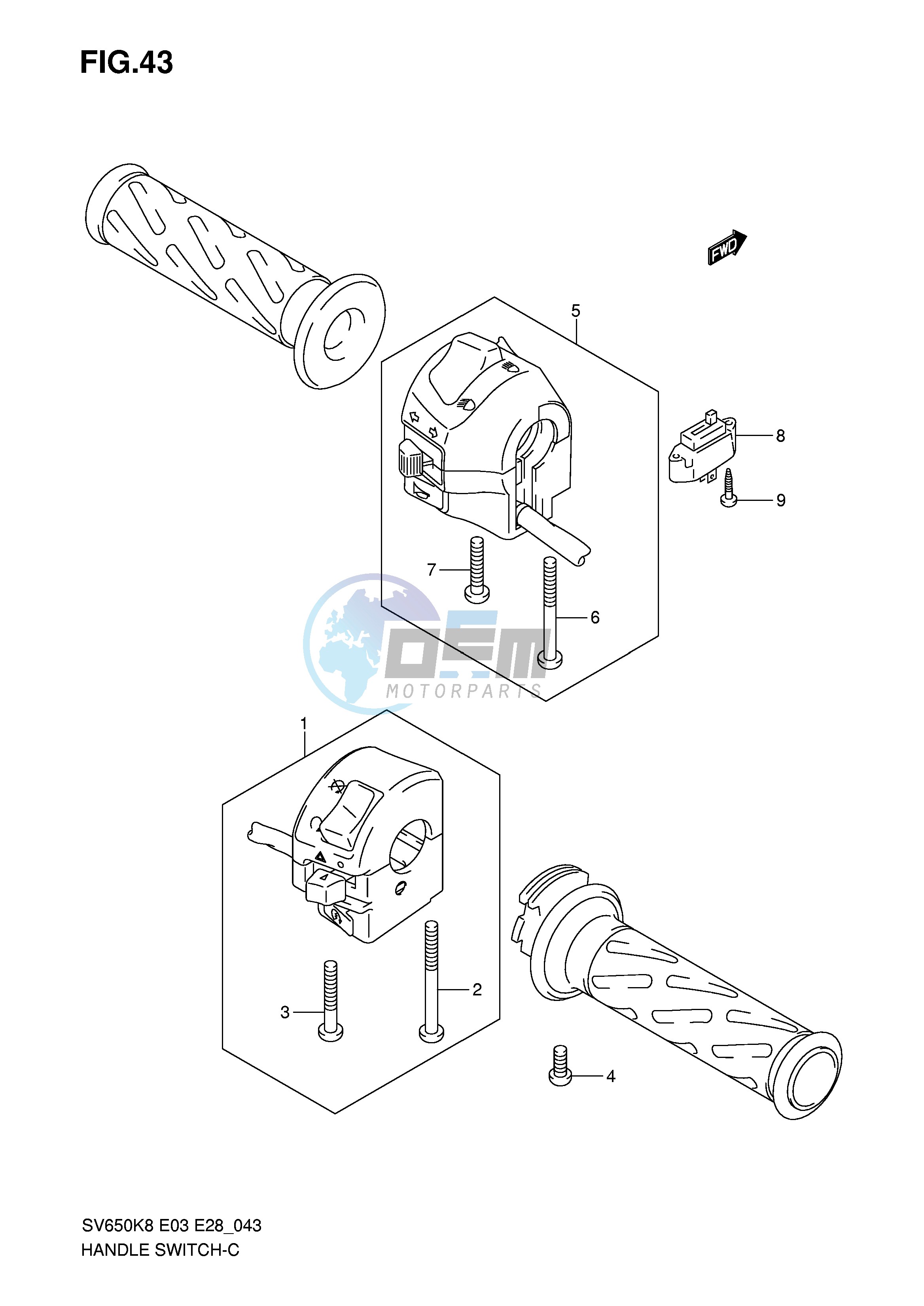 HANDLE SWITCH (SV650K8 K9 AK8 AK9)