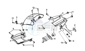 GTS 300 EFI drawing REAR FENDER