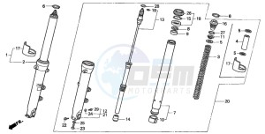 CBR600F2 drawing FRONT FORK (2)