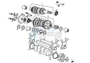 SENDA BLACK EDITION - 50 cc drawing GEAR BOX