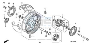 CB600FAA E / ABS MKH drawing REAR WHEEL