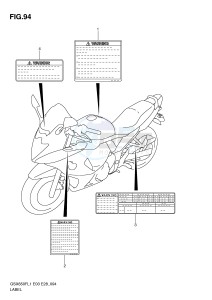 GSX650F (E3-E28) Katana drawing LABEL (GSX650FL1 E28)