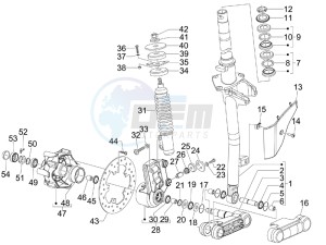 LX 50 4T-4V USA drawing Fork - steering tube - Steering bearing unit