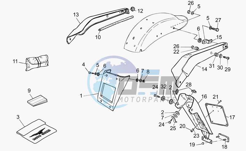 Rear body - plate holder