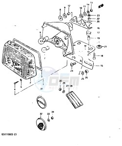 GSX1100 (Z-D) drawing REAR COMBINATION LAMP