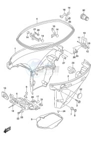 DF 30A drawing Side Cover Tiller Handle w/Power Tilt