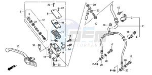 CB600F CB600F drawing FR. BRAKE MASTER CYLINDER (CB600F)