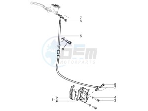 Typhoon 50 4T 4V E2 (NAFTA) USA drawing Brakes pipes - Calipers