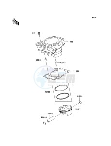 KX250F KX250W9F EU drawing Cylinder/Piston(s)