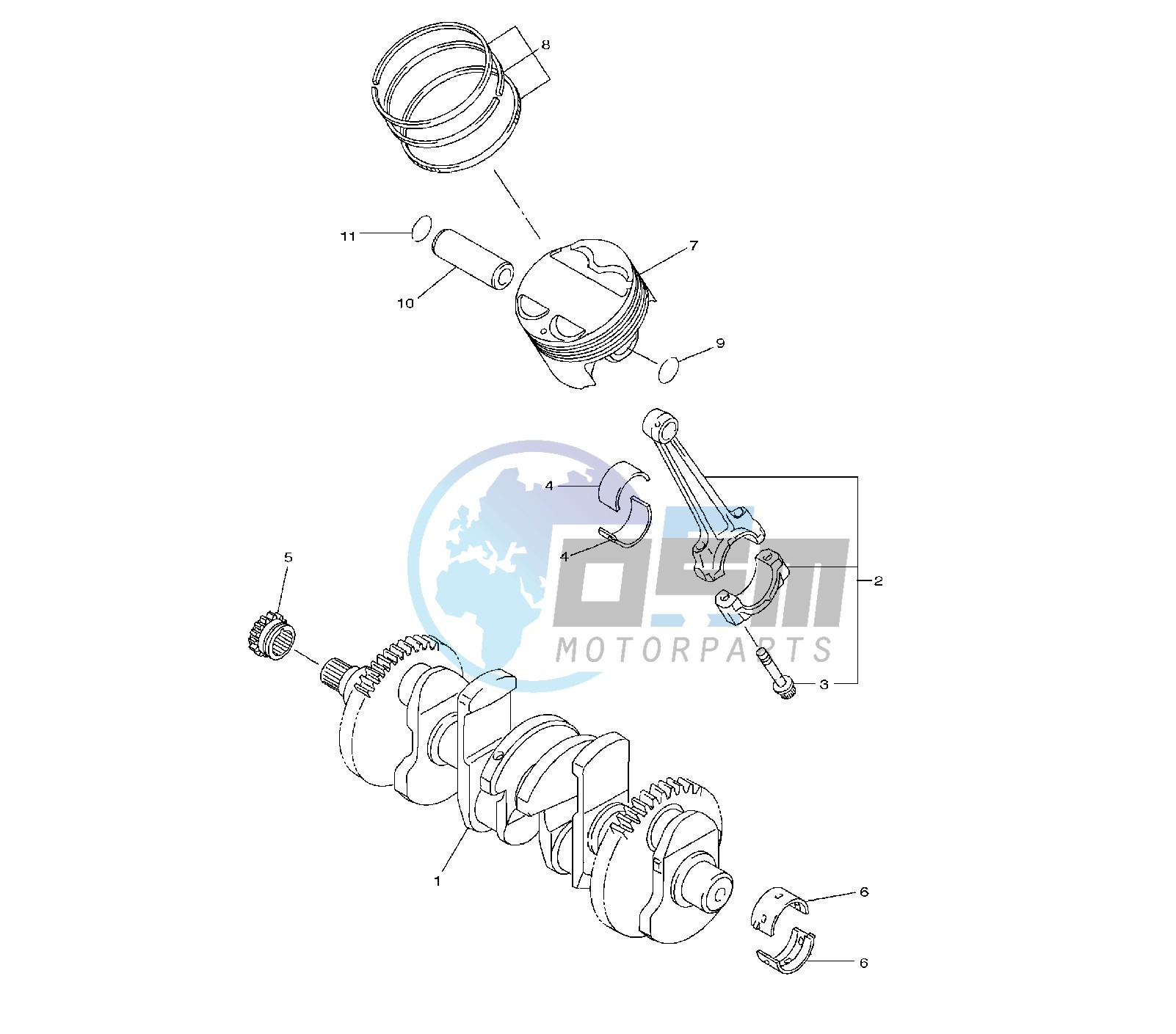 CRANKSHAFT AND PISTON