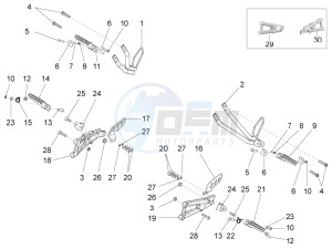 RS4 125 4T (AU, CA, EU, HK, J, RU, S, USA) drawing Foot rests