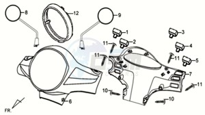 ALLO GT 45KMH 50 drawing HEAD LIGHT COVER / MIRRORS / CONTROLS