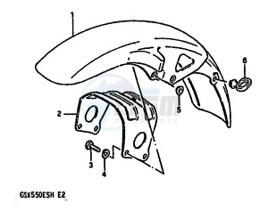 GSX550E (F-G-H) drawing FRONT FENDER (GSX550ESF EFF ESG EFG ESH EFH)