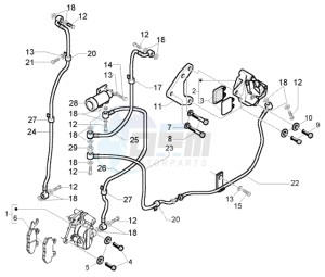 X9 500 Evolution (USA) drawing Brakes pipes - Calipers