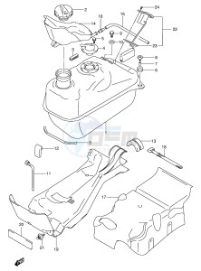 AN250 (E2) Burgman drawing FUEL TANK (MODEL K1 K2)