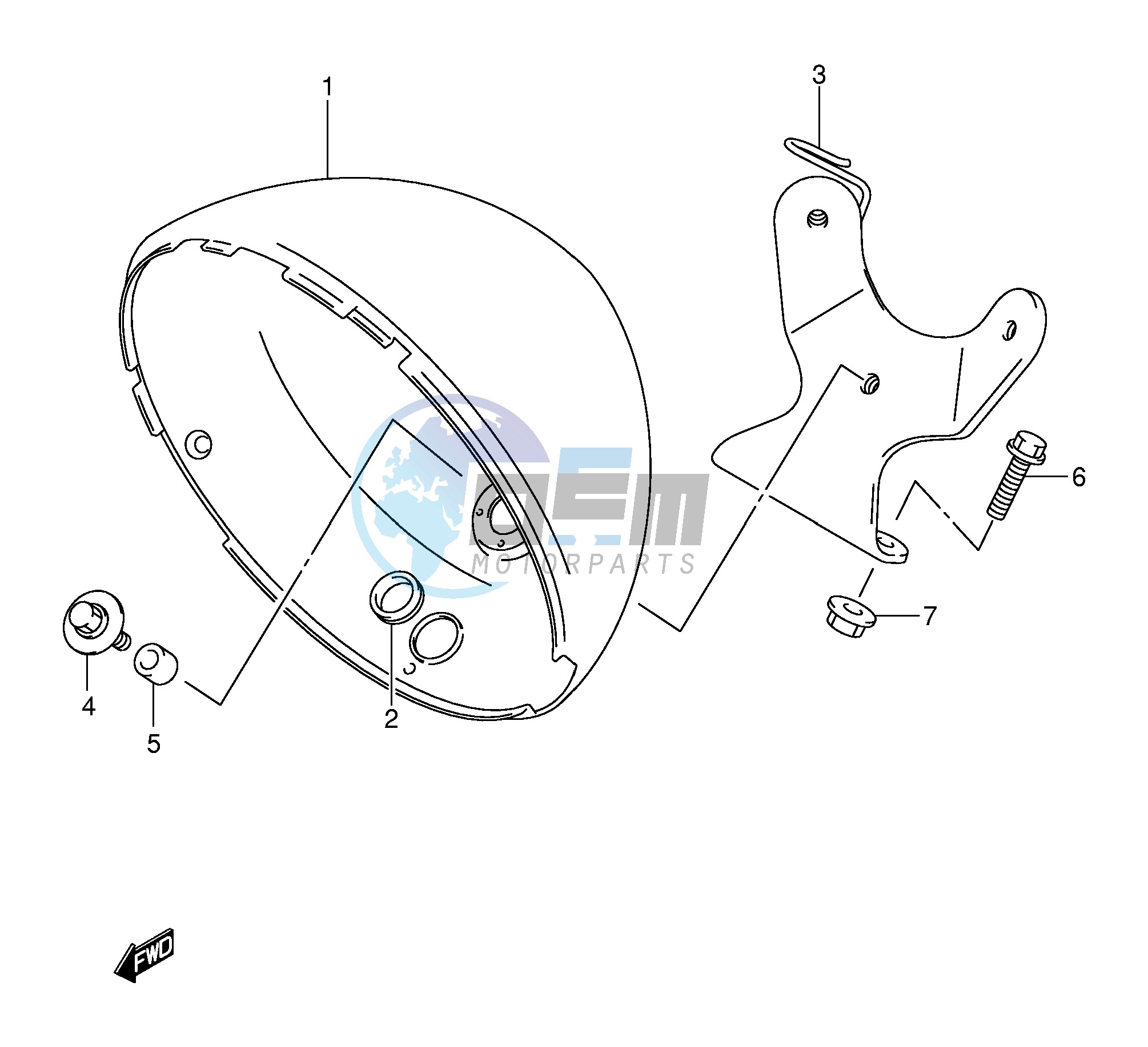 HEADLAMP HOUSING (MODEL K1 K2 K3 K4)