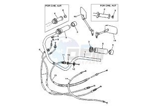 XV VIRAGO 1100 drawing STEERING HANDLE -CABLE