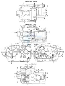 KZ 440 D [LTD BELT] (D1) [LTD BELT] drawing CRANKCASE BOLT & STUD PATTERN -- 80 D1- -