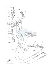 YFM450FWAD YFM45FGPHB GRIZZLY 450 EPS HUNTER (1CTG 1CTH 1CU9) drawing STEERING HANDLE & CABLE