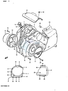 GSX1100 (Z-D) drawing CRANKCASE COVER (MODEL Z)