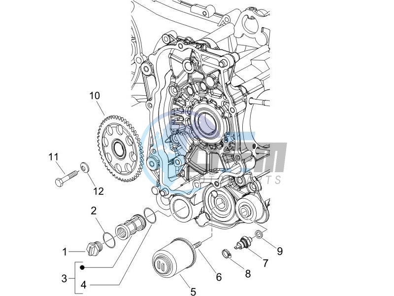 Flywheel magneto cover - Oil filter