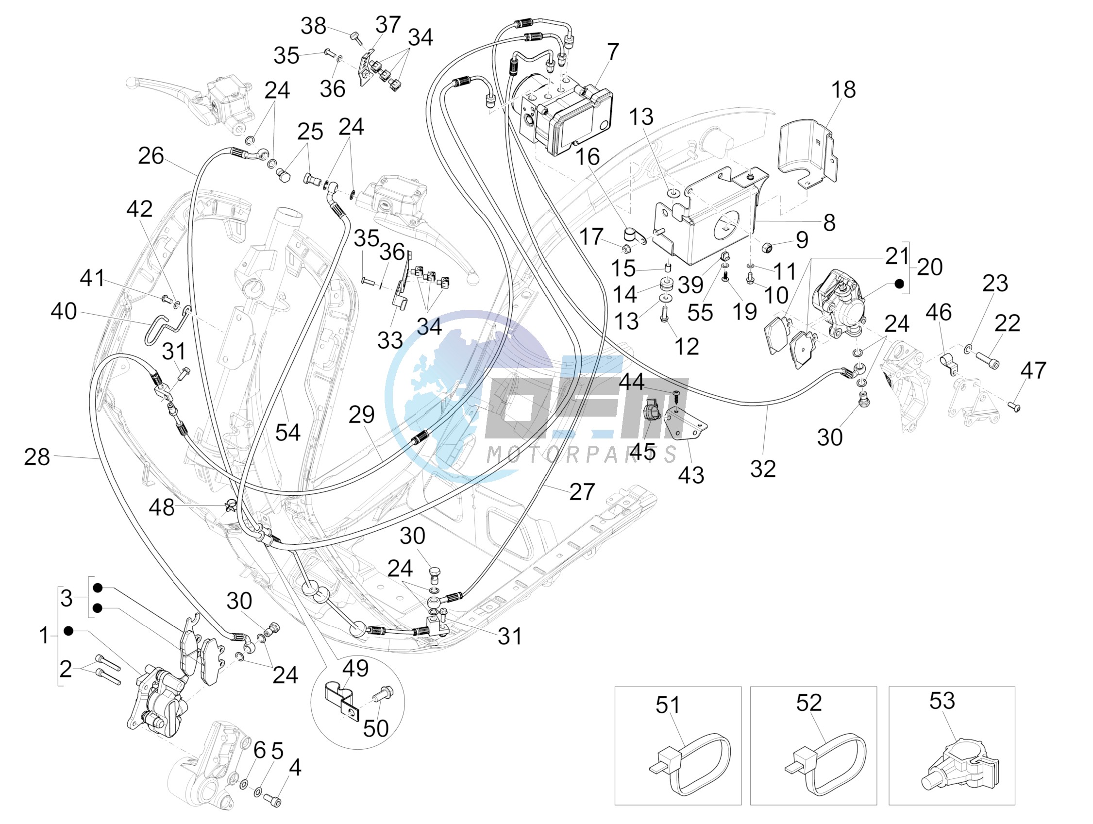 Brakes pipes - Calipers (ABS)