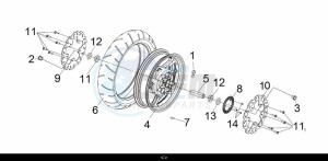 MAXSYM TL 500 (TL47W1-EU) (L9) drawing FR. WHEEL ASSY