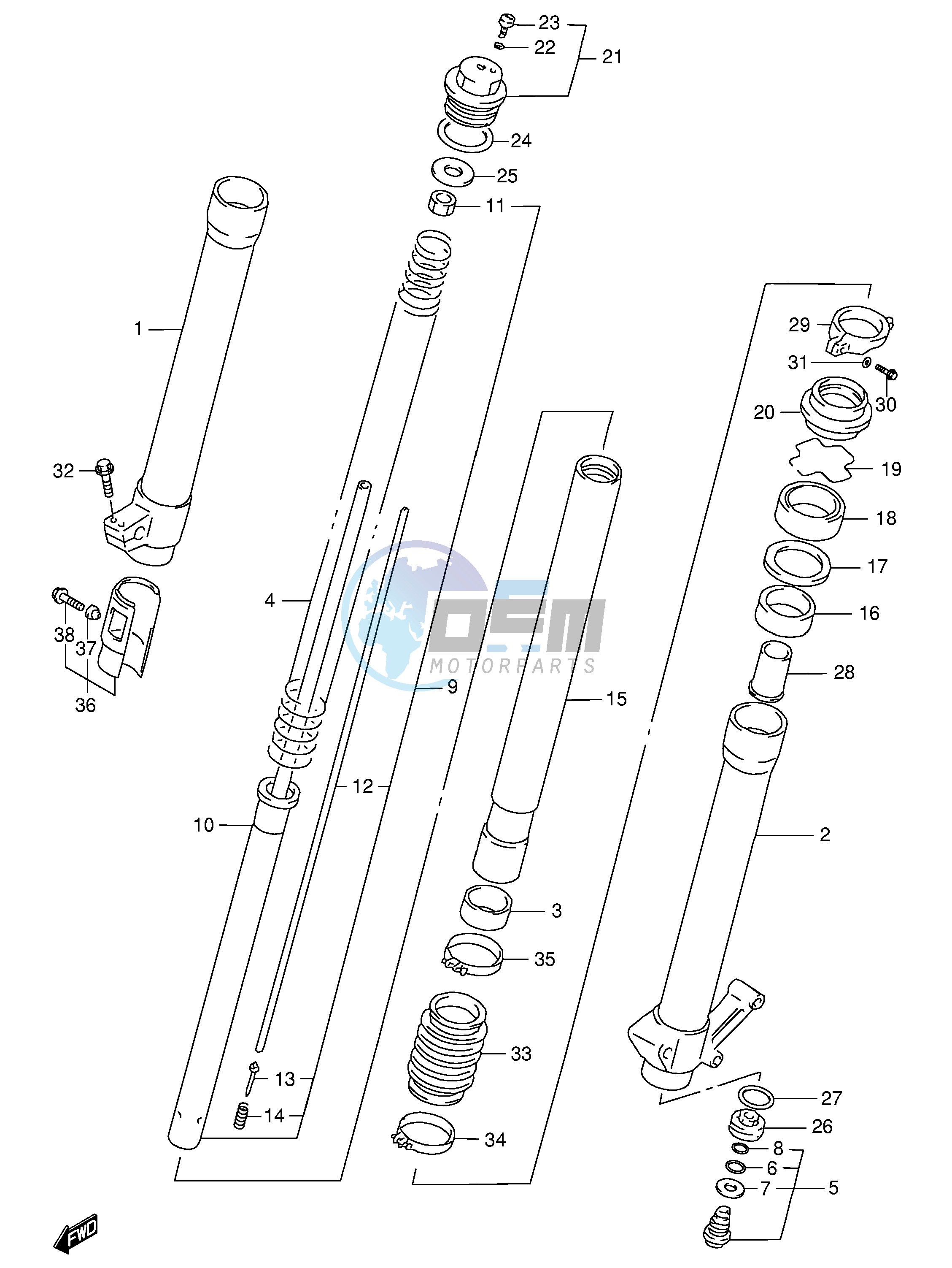 FRONT DAMPER (E1,MODEL V W P37)