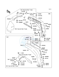 MULE 3000 KAF620G6F EU drawing Front Fender(s)