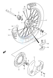 RMX250 (E1) drawing FRONT WHEEL (MODEL K L)