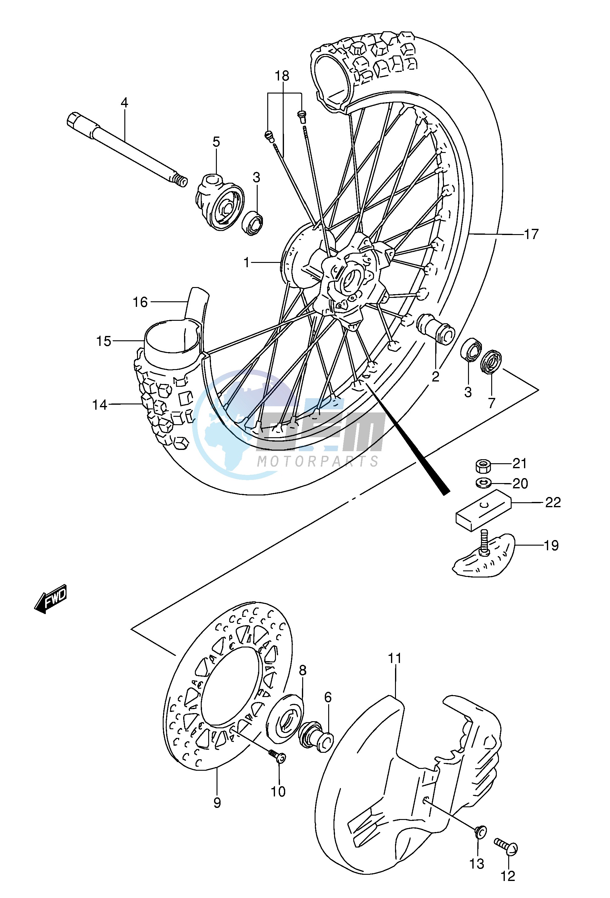 FRONT WHEEL (MODEL K L)