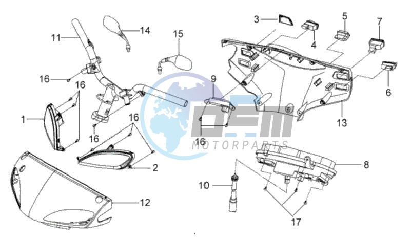 HANDLEBAR / HANDLEBAR COVER / DASHBOARD